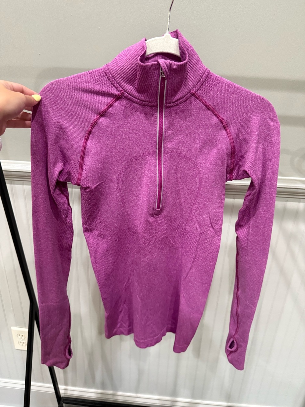 Lululemon Magenta Quarter Zip Size 4 With Thumb Holes